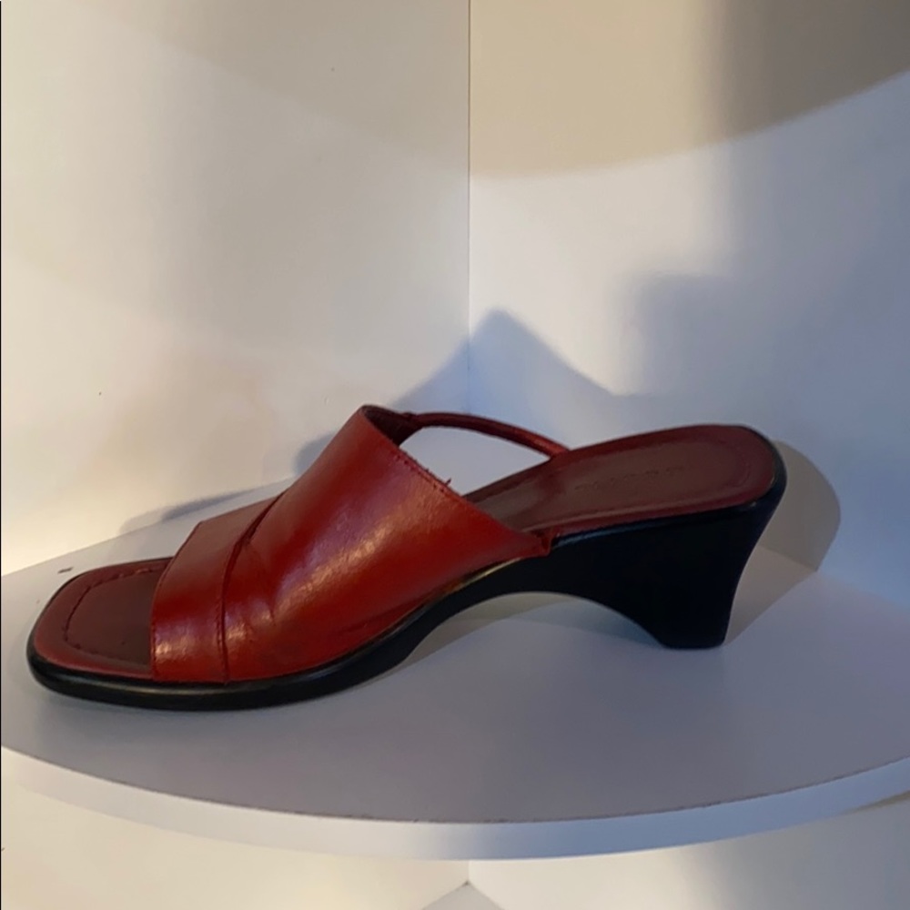 Mantles red leather mules size 6